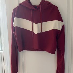 Maroon Cropped Hoodie